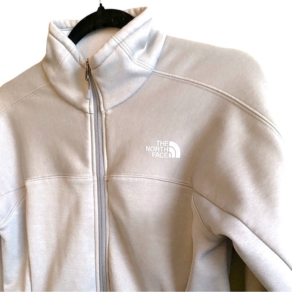 The North Face Women’s Jacket Small Silver Grey Fleece Lined Zip Pockets - Picture 2 of 7